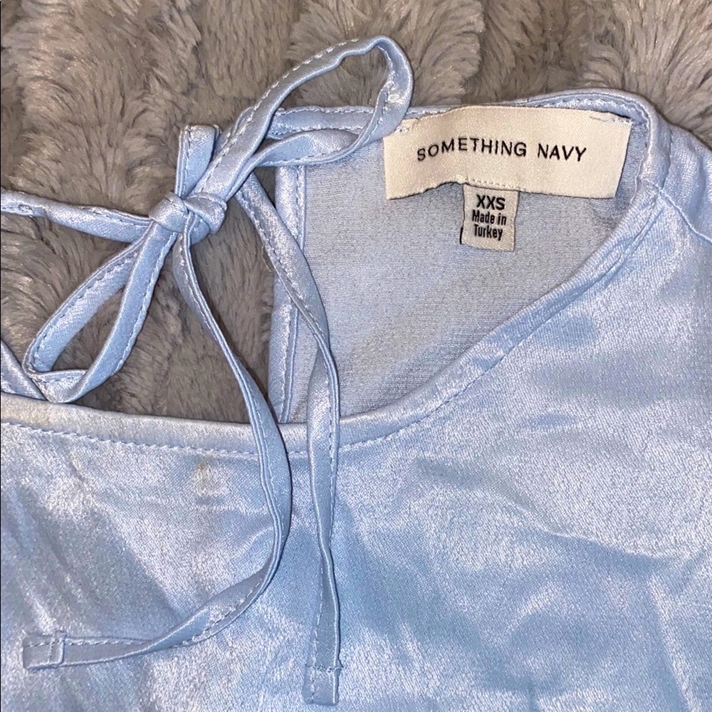 Something Navy Light Blue Viscose Two-Piece Lounge Set - Picture 3 of 6